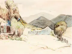 Velvet Hills by John Weeks, watercolour, sold Feb 2018