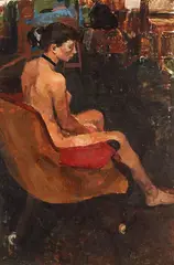 Peter Midgley, Seated Nude, oil on canvas