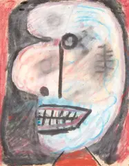 Untitled – Portrait of a pregnant woman in profile by Gordon Crook, oil pastel on paper, sold Feb 2018