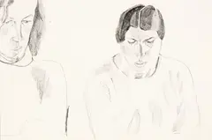 Joanna Paul, Portrait of Jeffrey Harris together with his sister Jillian, graphite on paper, circa 1971