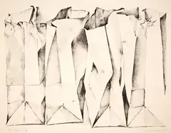 Glenda Randerson, Paper Bags, lithograph, 3/8
