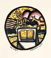 Gregory O’ Brien, holy family 1, oil on paper