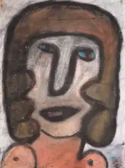 Gordon Crook, Head and shoulders portrait, oil pastel on paper