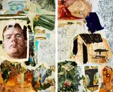 Andrew McLeod, The Church Camp Painting, oil on canvas, diptych