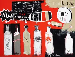 Rob Tucker, Belmont Liquor, mixed media on board