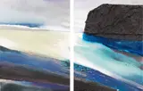Jill Perrott, Untitled – West Coast Landscape, mixed media on board, diptych