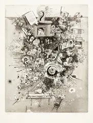 Gary Tricker, The Music Maker, etching, 3/12