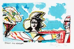 Pat Hanly, Bride and Groom, lithograph, 3/60