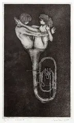 Barry Cleavin, Euphoria, etching, 10/30