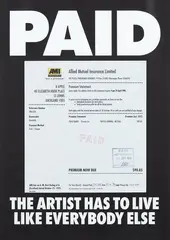 PAID by Billy Apple, screenprint and found receipt, sold Dec 2017