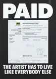 Billy Apple, PAID, screenprint and found receipt