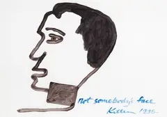 not somebody’s face by Richard Killeen, acrylic on paper, offered Dec 2017