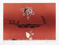 Alpha/Omega by Shane Cotton, lithograph, 18/25, offered Dec 2017