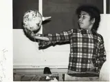 Ans Westra, Maori Girl with Papier Mache Sphere, gelatin silver print