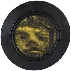 Tony Fomison, No. 180 (Maori Boy), oil on canvas in artist’s original frame