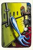 Fane Flaws, Untitled – Interior with Cat and Fork, acrylic on perspex