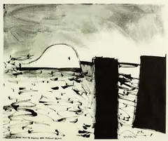 Colin McCahon, Moby Dick is Sighted Off Muriwai, lithograph, 74/200