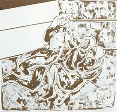 Love Scene B by Pat Hanly, cardboard relief print, 6/26, offered Dec 2017