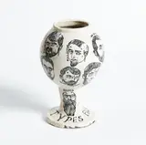 Facial Hair Types by Samantha Mitchell and Martin Poppelwell, glazed ceramic, offered Dec 2017