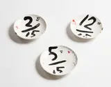 Three glazed earthenware dishes 12/15, 5/15, 2/15 by Martin Poppelwell, sold Dec 2017