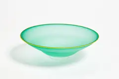 Bowl by Garry Nash, hand-blown, etched glass, sold Dec 2017
