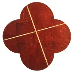Max Gimblett, Inheritance, polyurethane, Japanese Dark bronze leaf, copper, variegated leaf on wood panel