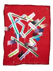 Peter Gouge, F.I.M.B, oil, enamel and spray paint on carpet