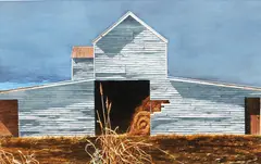 Steve Harris, Canterbury Barn, acrylic on paper