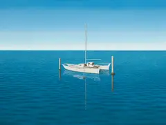 Stephen Howard, Calm Blue, oil on board