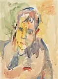 Portrait of a Child by Toss Woollaston, watercolour, sold Dec 2017