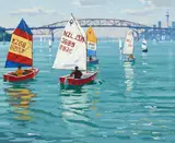 Simon Williams, Sailing at Birkenhead, oil on board