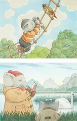 Graham Percy, Untitled (Elephants Never Forget), watercolour, diptych