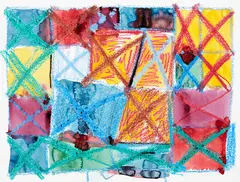 Untitled Grid by Allen Maddox, mixed media on paper, sold Dec 2017