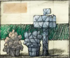 Graham Percy, Untitled (Letterbox), mixed media and collage on paper