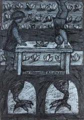 Graham Percy, The Alchemical Allotment, ink on paper