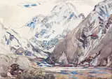 Margaret Stoddart, Mt Cook, watercolour