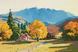 Simon Williams, Autumn Scene, Central Otago, oil on canvas