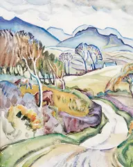 Mabel Annesley, Takaka Landscape, watercolour