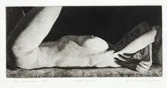 Night Model by Grahame Sydney, etching, A/P, sold Dec 2017