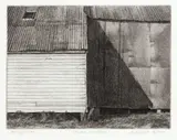 Grahame Sydney, Cluden Woolshed, etching, A/P