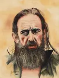 Steve Harris, Portrait of James K Baxter, oil on board