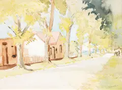 Douglas Badcock, Arrowtown, watercolour