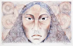 My Tapu Head by Robyn Kahukiwa, colour lithograph, 41/49, sold Dec 2017