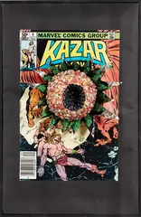 Kazar by Rohan Wealleans, paint and polystyrene on found comic book cover, offered Nov 2017