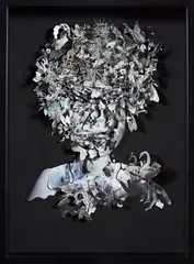 A Shared Past by Peter Madden, collage and mixed media on soft board (2012), sold Nov 2017