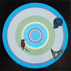 Red, White and Blue by Shane Cotton, acrylic on canvas, offered Nov 2017
