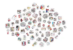 Richard Killeen, Views I have known, acrylic on powdercoated aluminium, 75 parts
