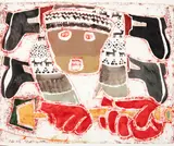 Philip Trusttum, Digging with Four Feet, oil on canvas, 1989