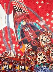 Philip Trusttum, Ironing Series No. III, acrylic and collage on canvas, 2000