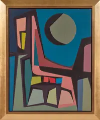 Karl Stanley Benjamin, City at Night No. I, oil on canvas
